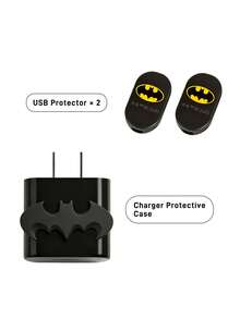BATMAN X SHEIN Data Cable Protector, Suitable For IPhone Charger, 3-Piece Set Of Mobile Phone Cable Protectors, Charger Protector (Excluding Data Cable)