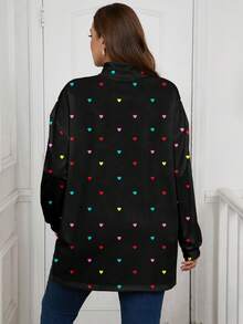 EMERY ROSE 大码休闲简约高领长款T恤，春秋季 - 彩色 - 查看 5