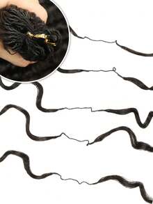 1 PC Deep Wave Narural Black Crochet Human Hair Extensions Knotless Pre-Seperated Feather Human Hair Black 18-24 Inch 100G - SNatural - View 9