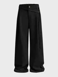 EASEVO Pantalones anchos de corte holgado y casual para hombre de talla grande - Negro - Ver 5