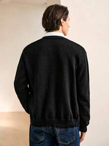 Manfinity Mode Cárdigan casual de un solo abotonado de unicolor para hombres, otoño/invierno