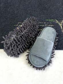 1Pair Removable And Washable Linen Mop Slippers, Unisex Cleaning Slippers - Multicolor - View 12