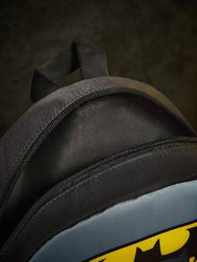 BATMAN X SHEIN 1 Stück Rucksack mit Cartoon-Muster, verstellbarer Schultergurtlänge, Sporttasche, Freizeittasche, Segeltuch-Rucksack, Schultasche, Reisetasche, für Mädchen, für Jungen, für Teenager, für Frauen, für Männer, Fledermaus - Grau - Übersicht 7