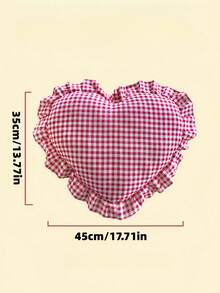 Joivida 1PC Soft And Warm Pillow Inner With Heart Shaped Plaid Pattern Colorful Cushion Cover For Bed Sofa Living Room Bedroom Home Decor All Season Cozy Decor