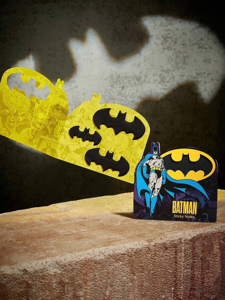 BATMAN X SHEIN 记事本套装,可爱记事本,书写便笺页标记,猫咪儿童办公学习用品创意礼物 - 彩色 - 查看 1