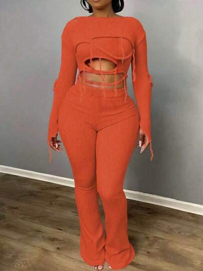 BamGleam Suéter de mujer de punto de manga larga con cuello redondo, rosa, con flecos calados, ajustado, estilo regular, casual, para viajes, vacaciones y fiestas. Ropa de mujer para primavera, otoño, verano e invierno.