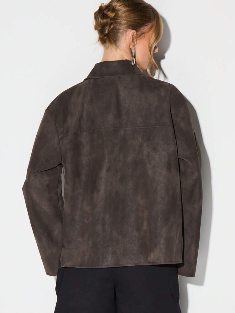 KIZN Oversized Field Jacket With Zip Closure