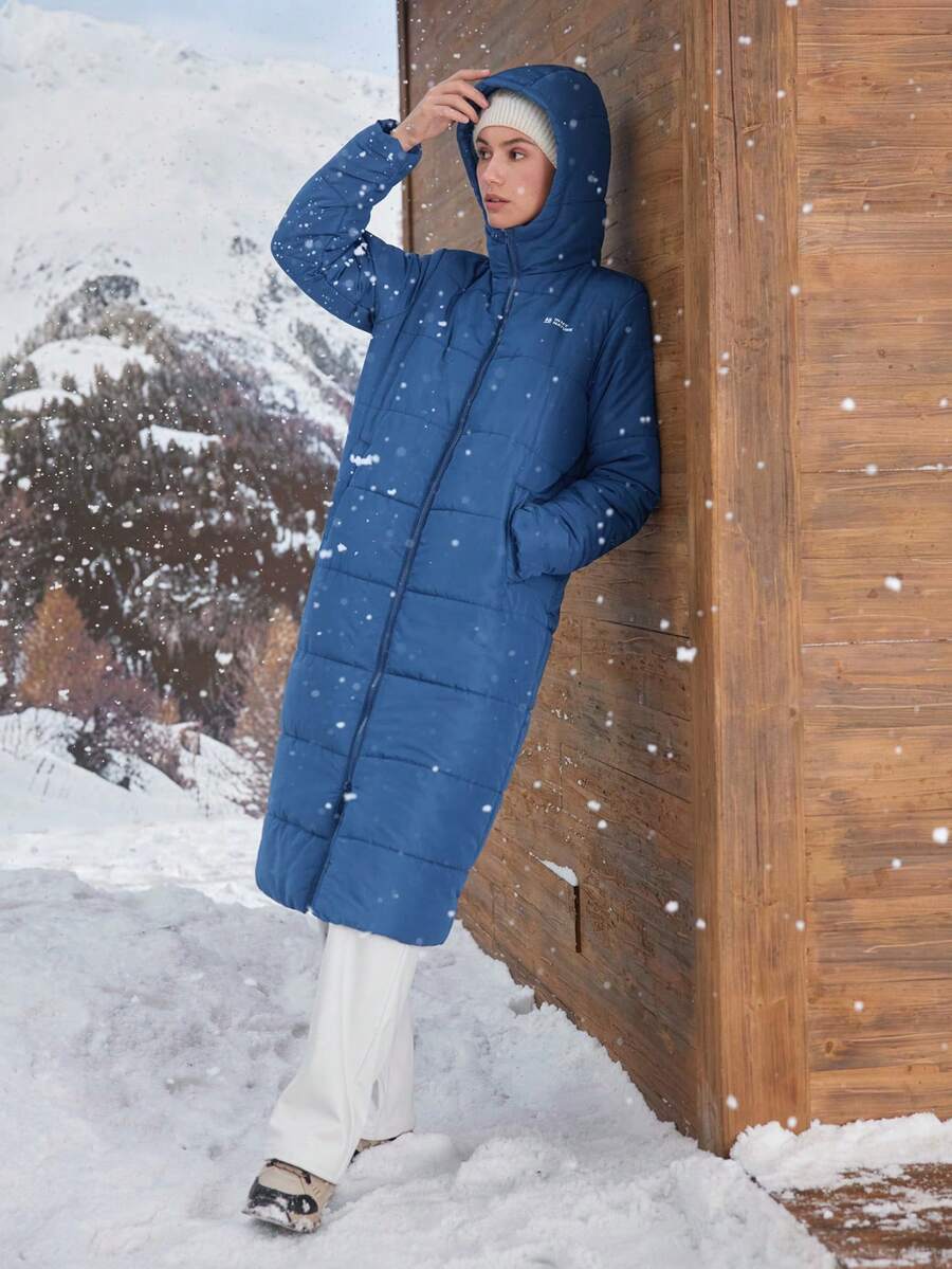 In My Nature 女式字母印花长袖拉链连帽户外夹克，冬季