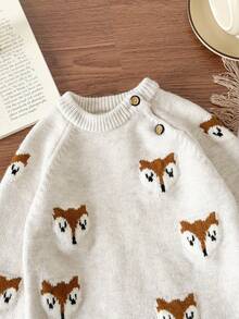 LMoss Kids 男婴休闲圆领可爱动物图案毛衣