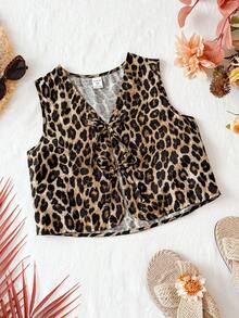 Travachic KIDS Tween Girl Casual Versatile Leopard Print Tank Top Mommy And Me Matching(2 Sets Are Sold Separately) - Multicolor - View 8