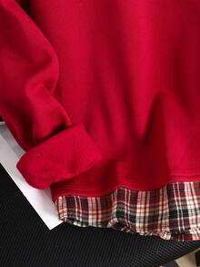 SHEIN Tween Girls' Loose Casual Minimalist Comfortable Mock Neck Drop Shoulder Sweatshirt