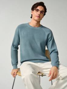 RONVEXI Herren Lässig einfarbiger Strickpullover, geeignet für Herbst/Winter, für Partys, Büros, Zuhause, Pendeln und Outdoor-Aktivitäten, Langarm-Oberteil - Verschiedenfarbig - Übersicht 4