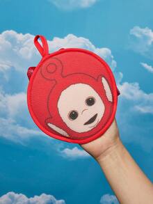 Teletubbies X SHEIN 1Pc Card Love Small PO Red Bath Towel, Available On Both Sides, One Side Foaming And One Side Rubbing, Strong Cleaning Power, Can Be Used By Adults And Adolescents - Red - View 4
