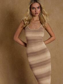 Glamine Damen elegantes langärmliges Strickkleid, figurbetontes Damen-Strickkleid für Herbst/Winter - Verschiedenfarbig - Übersicht 6