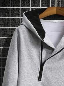Manfinity Dauomo Men's Casual Embroidered Badge Hoodie, Autumn/Winter - Multicolor - View 3