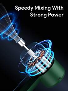Teckwe 無線攪拌機 USB 充電式手持電動攪拌器 304 不鏽鋼便攜式打蛋器與攪蛋器，適用早餐鬆餅，溫控保護與低噪音運作，學校用品 - 綠色 - 查看 5