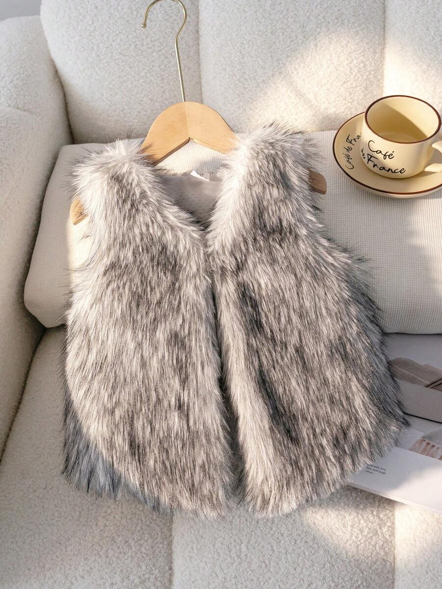 Sparklyn 1 件女童优质新款保暖时尚百搭无袖背心外套，纯色，深灰色，适合外出、上学、日常穿着、外层、聚会、春秋冬，短款背心，请根据我们的尺码表选择