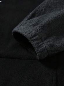 PAVTROS 男士舒适刺绣套头卫衣，短款拉链卫衣，男士街头风半拉链卫衣，长袖上衣 - 米色 - 查看 4