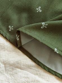 Vintaside Kids 年轻女孩优雅可爱彼得潘领蕾丝拼布蝴蝶结刺绣花卉长袖连衣裙，适合学校、休闲、公园、校园风格、可爱风格、户外活动、返校 - 綠色 - 查看 8