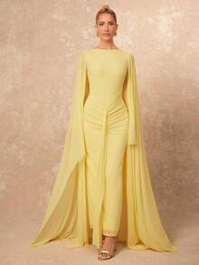 Lumalex Đầm voan xếp ly dáng suông, cổ thuyền, cổ choàng, eo thon, ôm sát cơ thể, chất liệu chiffon, thích hợp cho mùa xuân sớm. Đầm mùa xuân cho nữ, trang phục đi nghỉ mát, sinh nhật, đám cưới, quà tặng ngày Valentine, trang phục lãng mạn cho ngày Valentine, khách mời đám cưới, quà tặng ngày Valentine, trang phục lãng mạn cho ngày Valentine, tiệc tùng, kỳ nghỉ hè, trang phục đi biển, vẻ ngoài sang trọng, phong cách quý phái, trang phục thanh lịch, dạ hội, tiệc tùng, tiệc tùng, trang phục kín đáo, phong cách cổ điển, tiệc rave, tiệc tùng nhiều lớp. - Màu vàng - Xem 9