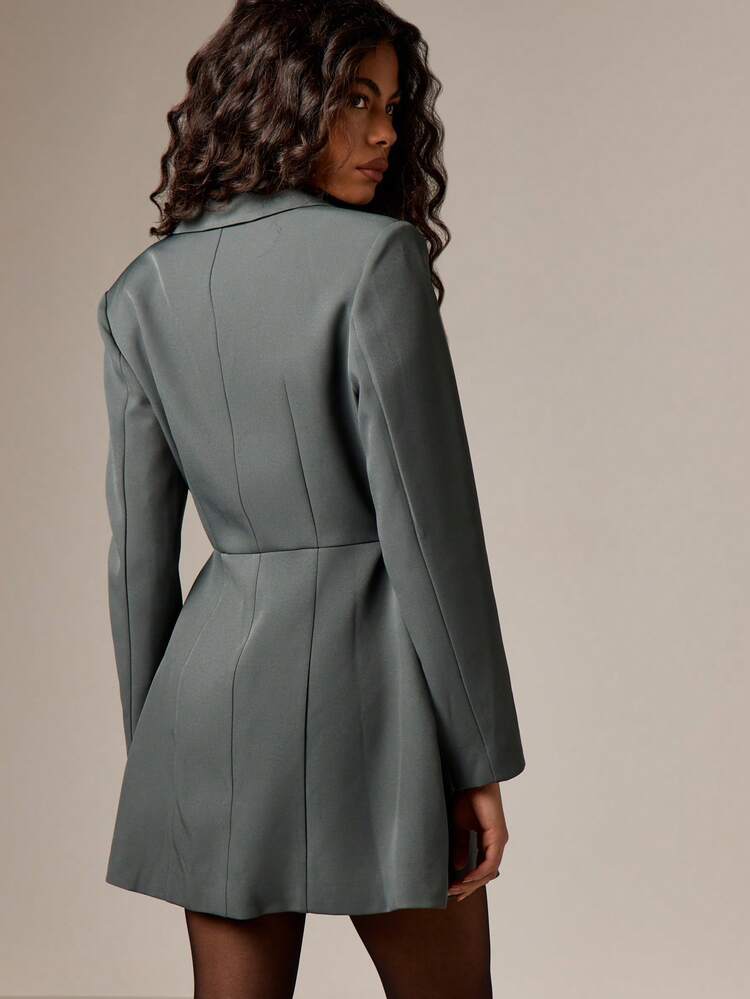 AiiRZ Double Breasted Mini Dress With Lapel Collar And Button Details For Fall Winter