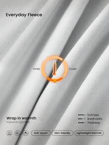 GLOWMODE Everyday Fleece Shine Bright Soft Warm Lightweight Oversized Off-The-Shoulder Pullover Sweatshirt Autumn Winter Outdoors Daily Casual Wear - 灰色 - 查看 4