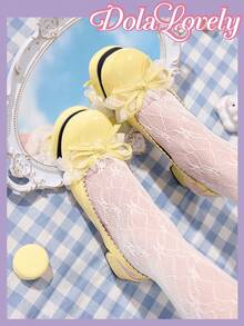 Dola Lovely Bow Decor Mary Jane Elegant High Heel Shoes