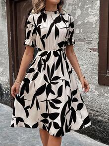 EMERY ROSE 女式立领植物印花长裙女装