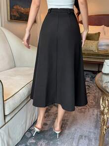 DAZY Falda plisada versátil de línea A para mujer, otoño