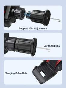 Teckwe Mobile Phone Bracket For Car Vent, Racer Seat Style Universal Cell Phone Holder Compatible With IPhone And Android Phones, Smartphone Support, For Car, SUV, RV, Van, Truck - Black - View 7