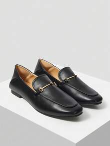 MOTF PREMIUM SQUARE TOE COMFORTABLE WOMEN'S FLAT SHOES, FOR SORCERESS NEW YEAR HOLIDAY, SPRING SHOES SPRING BREAK EASTER FOR CHRISTMAS - Black - View 4