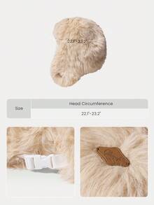 GLOWMODE 滑雪系列冬季飞行温暖舒适仿皮草带扣徽标护耳雪帽户外度假秋冬雪地滑雪日常运动服 - 杏色 - 查看 3