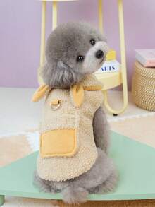 PETSIN 宠物服装、狗狗外套、背心、秋冬棉质服装、小型动物服装、室内猫咪休闲背心配饰、圣诞宠物用品和万圣节服装、狗狗服装、幼犬用品和狗狗用品、万圣节服装 - 米色 - 查看 3