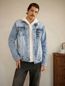 RivetRise Manfinity Streetstyle Men's Casual Contrast Floral Print Wide Leg Jeans , All Season, Streetwear, Grunge