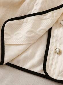 Robe de fille tout-petit à col contrasté, nœud papillon et texture de tissu mignonne. Convient pour le printemps, l'automne, l'hiver, l'intérieur, l'extérieur, la rentrée scolaire, les fêtes et le port quotidien - Multicolore - Voir 7