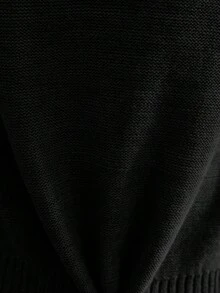 EURMUSE Váy len nữ dệt kim màu xám - màu đen - Xem 4