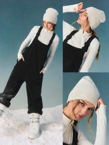 GLOWMODE 滑雪系列 Frosty Flex 保暖舒适仿羊毛刺绣徽标滑雪帽户外度假秋冬雪地日常运动服 - 米白色 - 查看 7