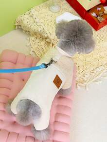 PETSIN Cuddly Thick Pet Jumpsuit – Cute Four-Legged Fleece Pajamas For Small Dogs & Cats, Cozy Autumn/Winter Outfit For Play And Relaxation