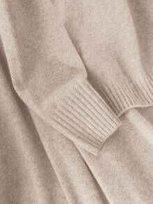 CosyJoli Plus Size Solid Color Minimalist Everyday Round Neck Long Sleeve Sweater & Pants Set/Winter