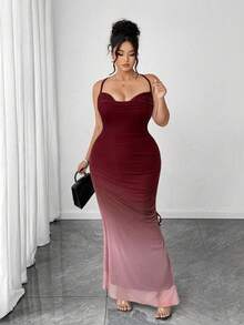 Elenzga Váy lưới xẻ cao gợi cảm cỡ lớn cho nữ - Nhiều màu - Xem 6