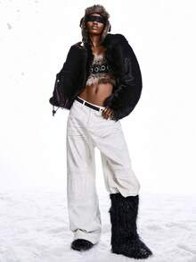 LYSMO Top tubo corto y sexy con diseño de ojales y parches de estilo Y2K para mujer