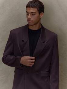 Musero 结构化单排扣定制西装外套套装上衣（仅限秋冬） - 咖啡棕 - 查看 3