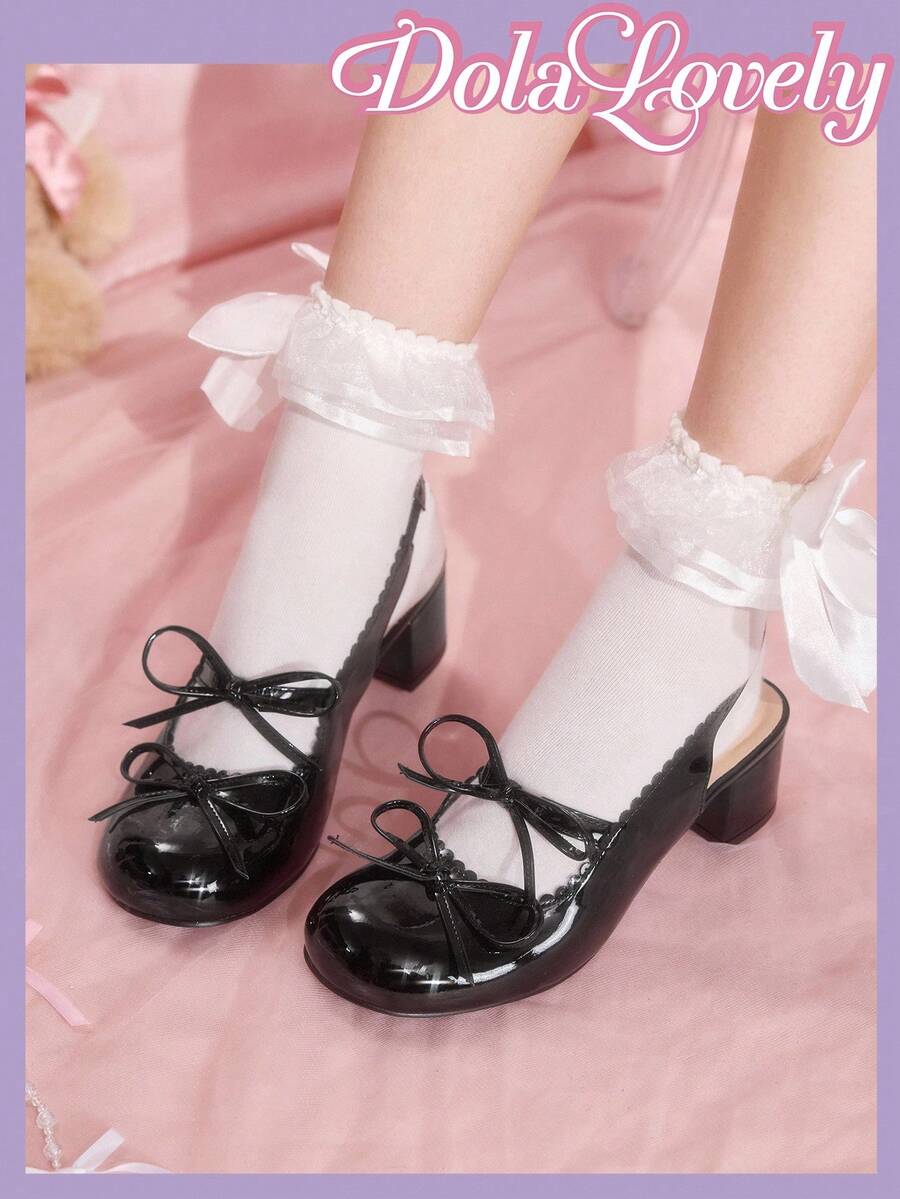 Dola Lovely Giày cao gót Mary Jane nơ thanh lịch - màu đen - Xem 1