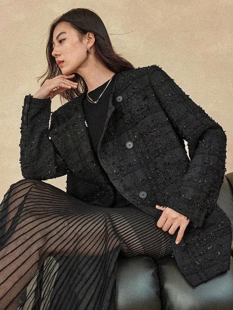Women's Loose Fit Jacket, Casual Business Style For Office Wear, Autumn/Winter