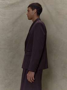 Musero 结构化单排扣定制西装外套套装上衣（仅限秋冬） - 咖啡棕 - 查看 4