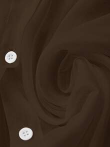 SHEIN Clasi Blusa Branca Casual Transparente com Detalhe de Laço