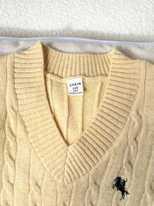 Sparklyn Tween Girls Soft & Comfortable V-Neck Embroidered Knit Sweater Vest, Suitable For Daily Wear, Outdoor, Travel, Vacation, Home, Daycare, And Children's Play Yellow Top Kids Yellow Sweater Girls Tween Girl Clothes Butter Yellow Tanktop Yellow Sweater