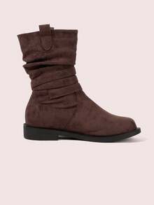 CUCCOO DOLLMOD Women's Retro Suede Buckle Ankle Boots, High-Quality Ankle Boots - Brown - View 10