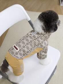 PETSIN Cuddly Thick Pet Jumpsuit – Cute Four-Legged Fleece Pajamas For Small Dogs & Cats, Cozy Autumn/Winter Outfit For Play And Relaxation