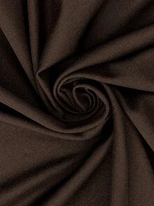 SHEIN Áo thun tay dài cổ vuông thắt nơ phía trước thời trang thường ngày cỡ lớn dành cho nữ - màu nâu - Xem 4